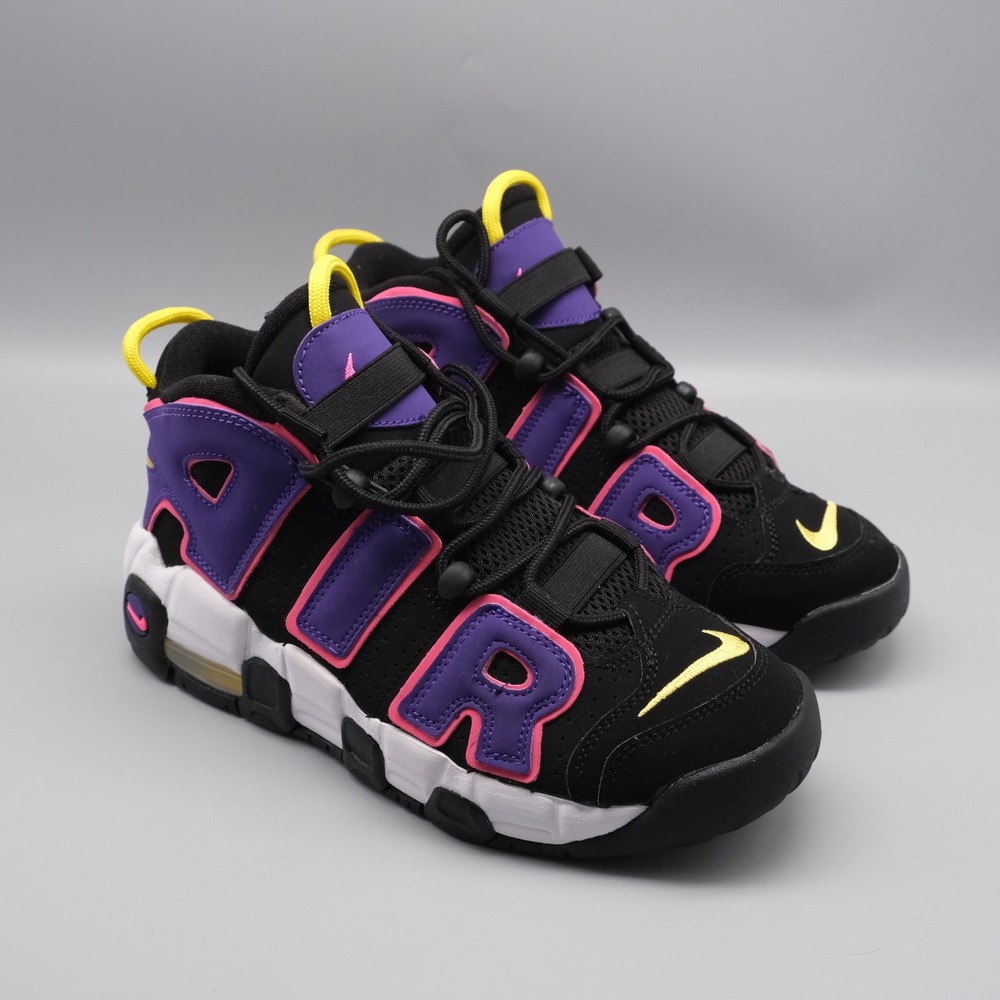 Nike Black Purple Pink Yellow Air More Uptempo Athletic Shoes